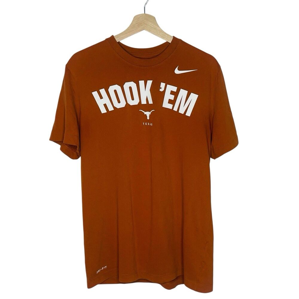 Nike Texas Longhorns “Hook Em” Shirt Adult Medium Burnt Orange Dri-Fit